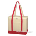 Delivery Carry Insulated Cotton Canvas Cooler Tote Bag
